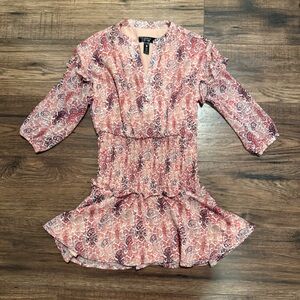 Aqua Pink Paisley Kids Casual Dress
